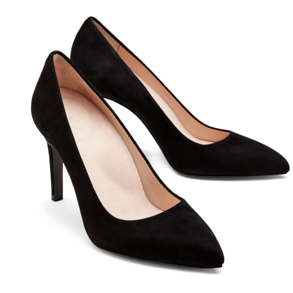 Elegant Black Suede Heels